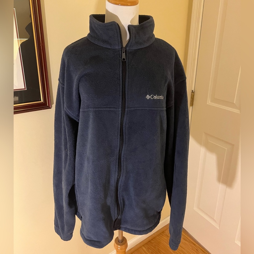 Columbia Navy Blue Fleece Jacket - Men’s XXL